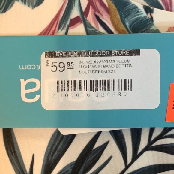 Bikini Bottom Womens XXL Aqua Quintsoul Floral New with Tags Sun Surf Beach Fun - Picture 3 of 8